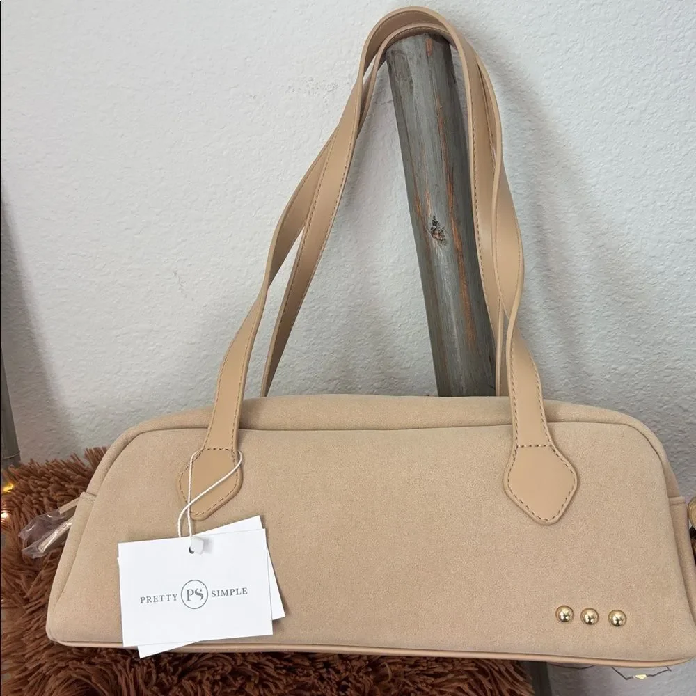 Pretty Simple Sally Suede Barrel Bag/Oat